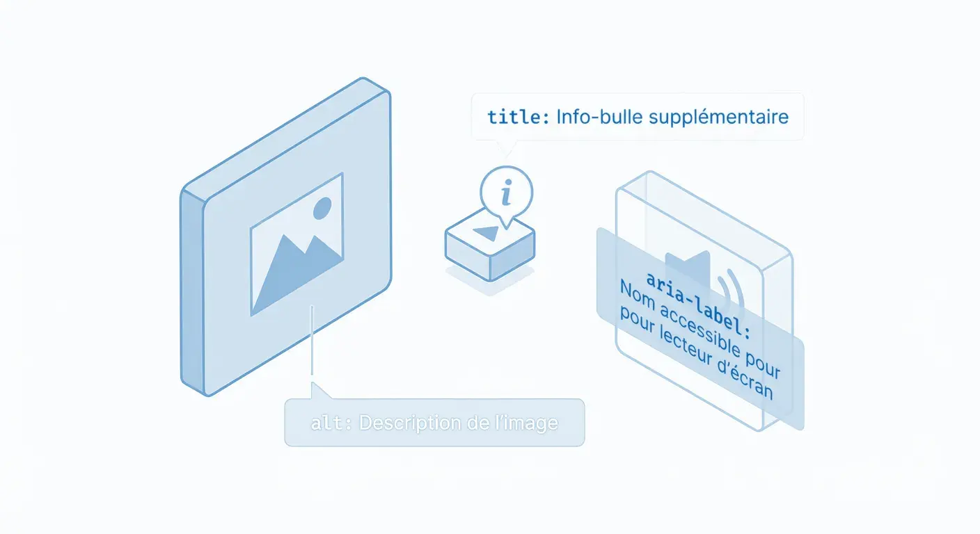Différence entre alt, aria-label et title
